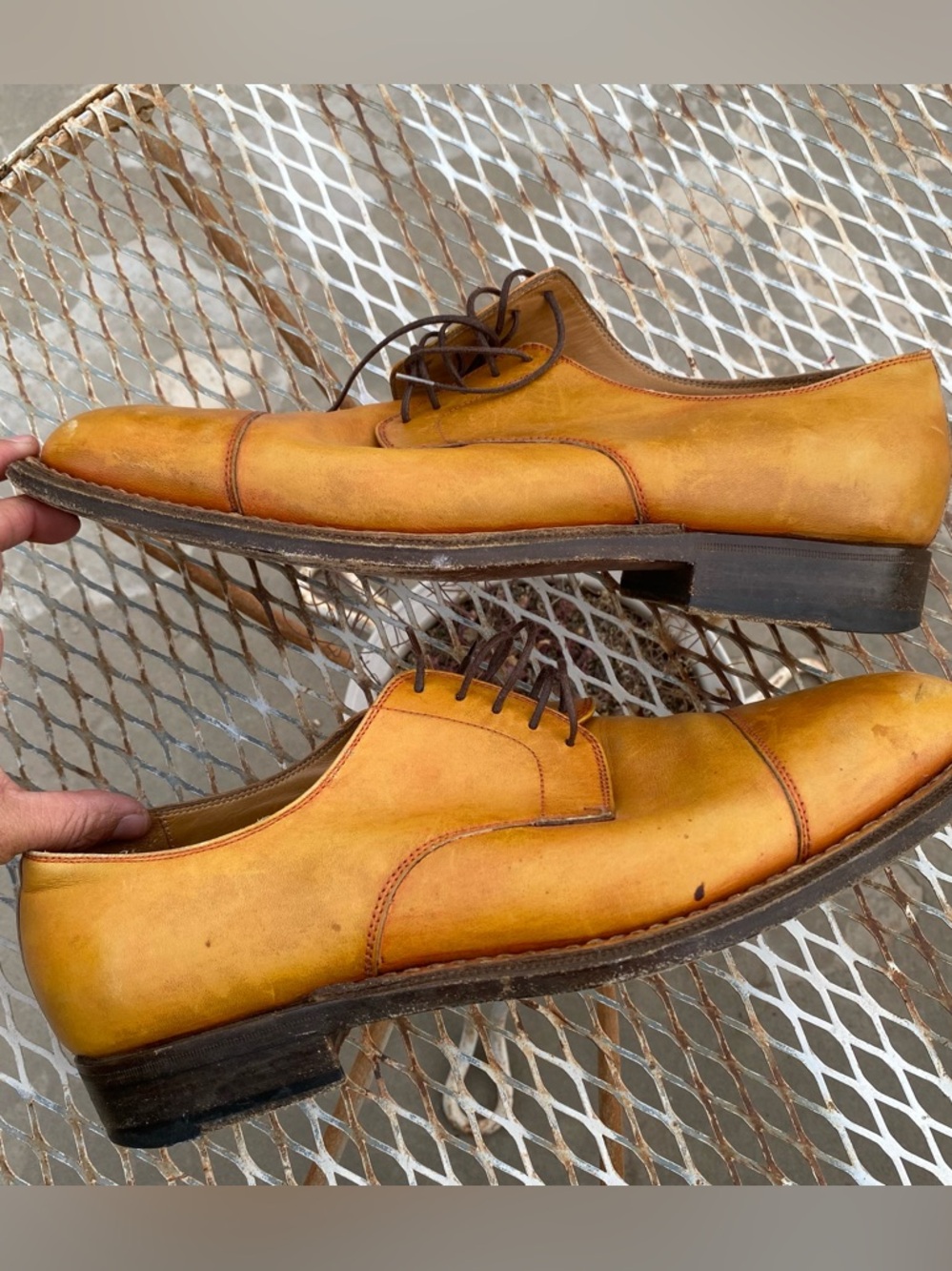 Sutor Mantellassi 8 US 41 Tan Italian Norvegese Wholecut Oxford Mens Dress Shoes